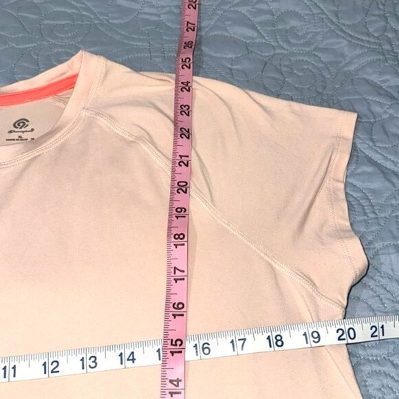 Champion Womens XL Short Sleeve Activewear Top Peach Coral Polyester/Spandex - Picture 6 of 7